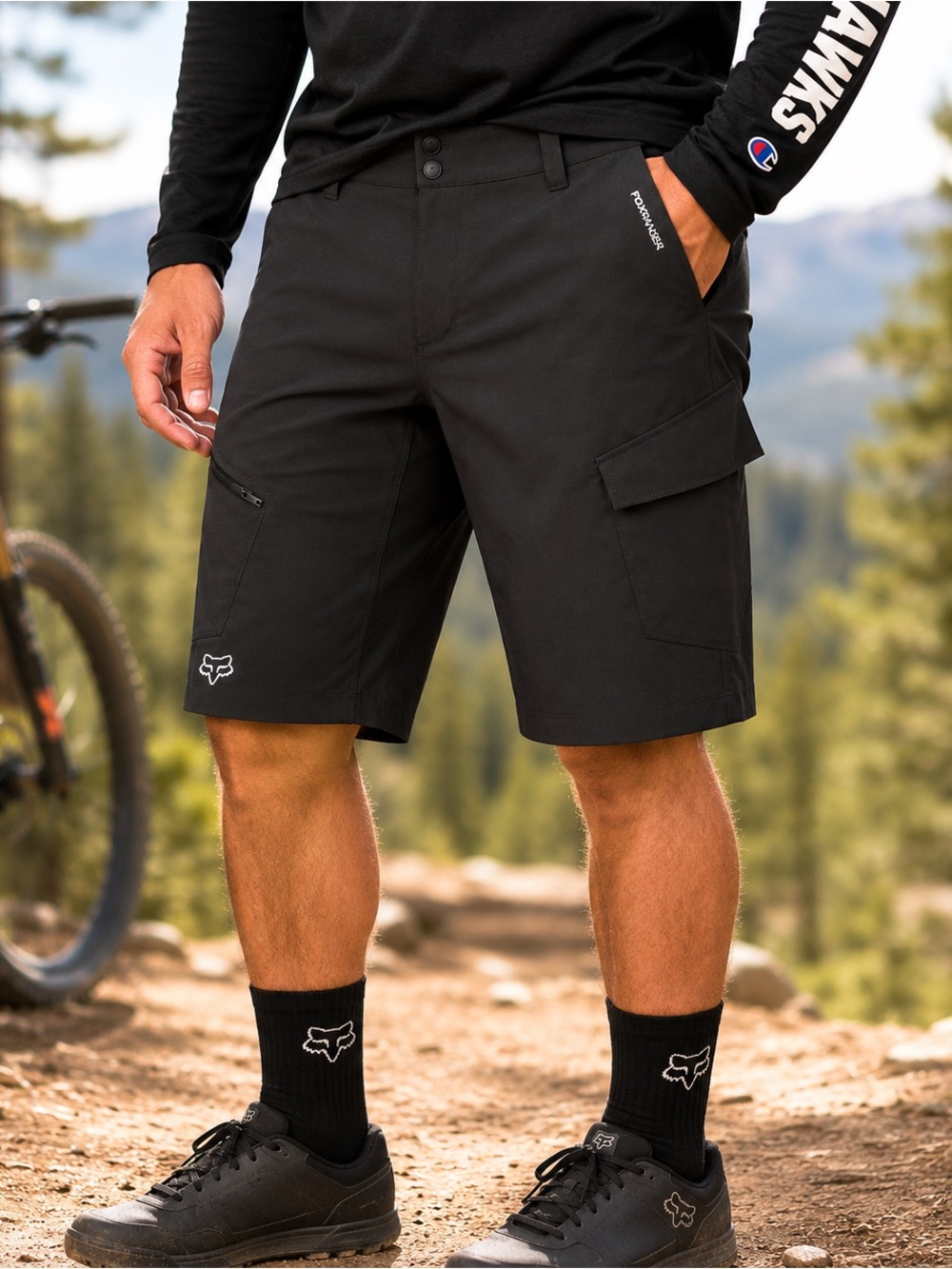 Fox Black Performance Cargo Shorts